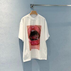 Alexander Wang red lip print loose short-sleeved shirt